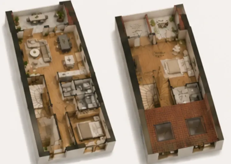 Bekijk grondplan Duplex onder de nok